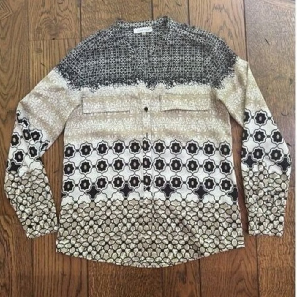 Calvin Klein Buttons Pockets Top Blouse